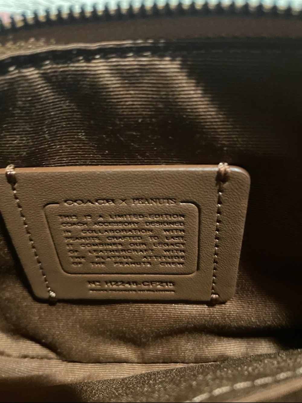 Coach Mustard Yellow Pebbled Leather Snoopy Wristlet - Picture 5 of 5